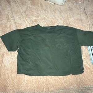 Green Tshirt crop top